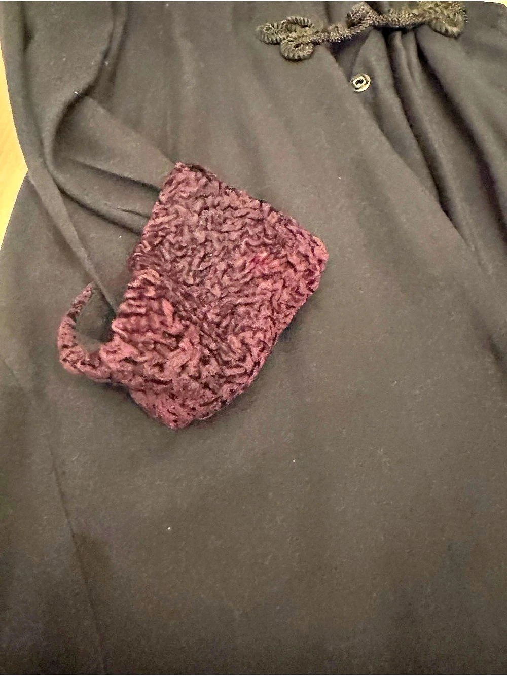 I.Magnin Women's Textured Cape Jacket in Black & Purple Size 6